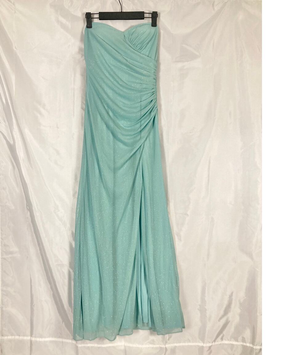 0 XS Hailey Logan y2k 90s backless cut out sparkly ruched mint teal rhinestone